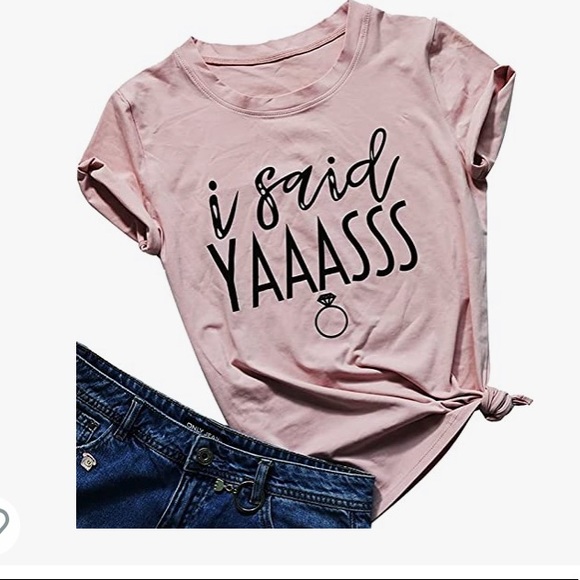 Bachelorette/Bridal Shower Bundle! Lulu’s White Dress NWT & “I said Yaaasss” tee - Picture 11 of 11